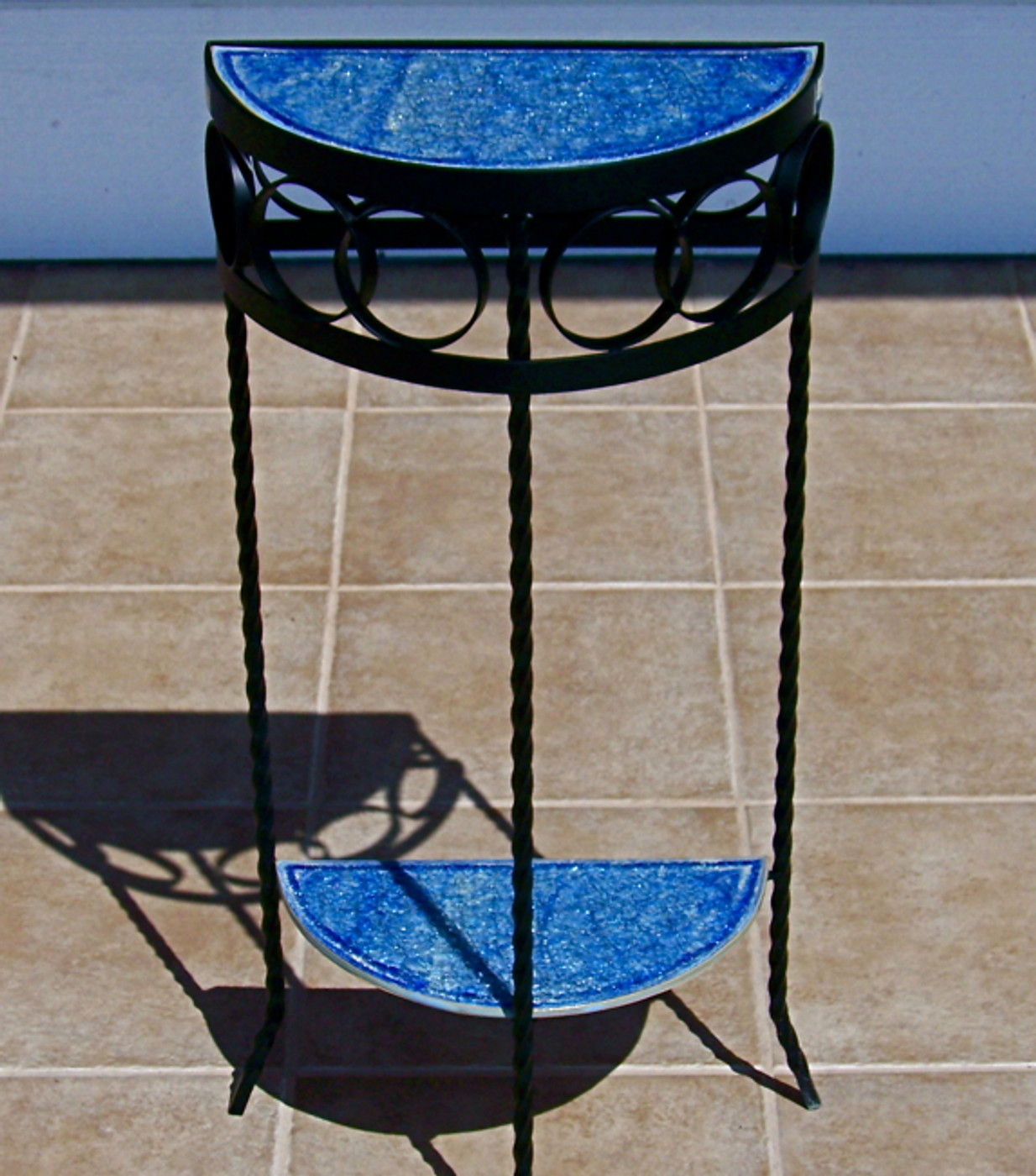 Half Moon Table, Wrought Iron Table for Small Spaces